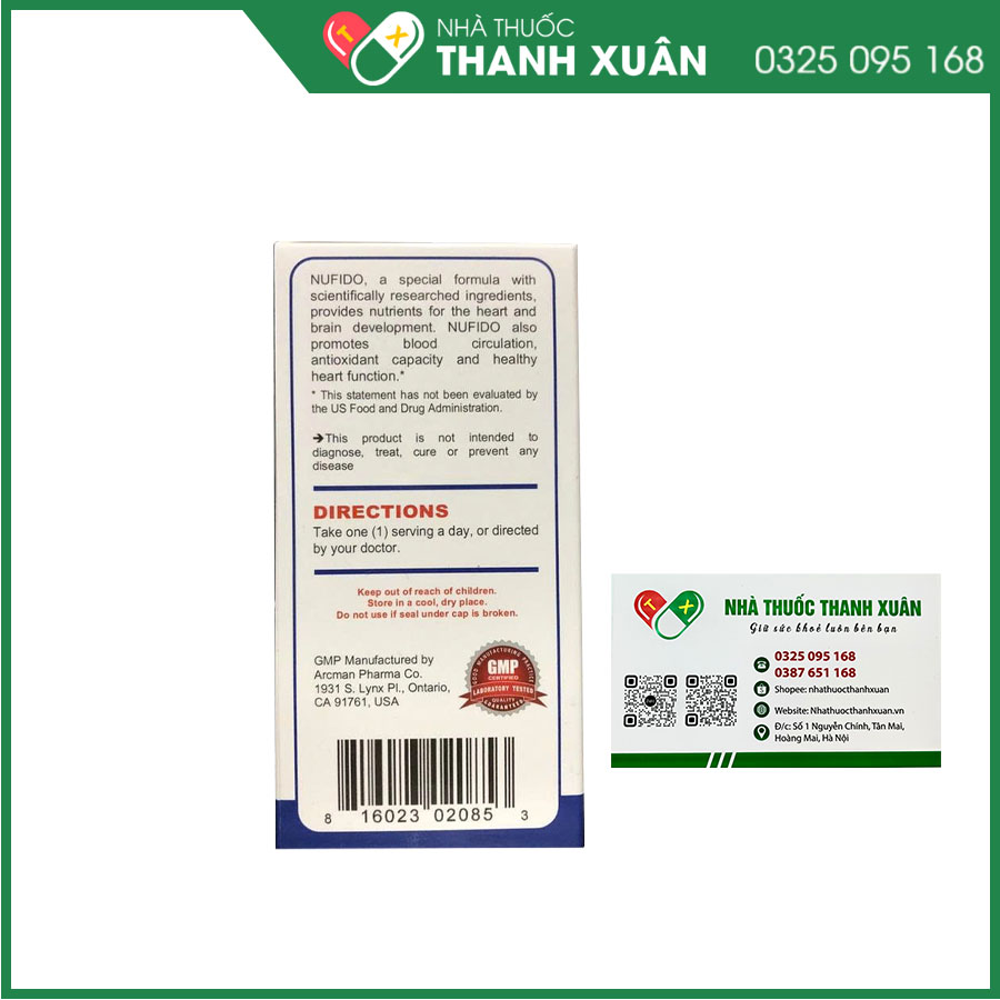 NUFIDO hỗ trợ tăng cường sức khỏe hệ tim mạch, làm bền thành mạch